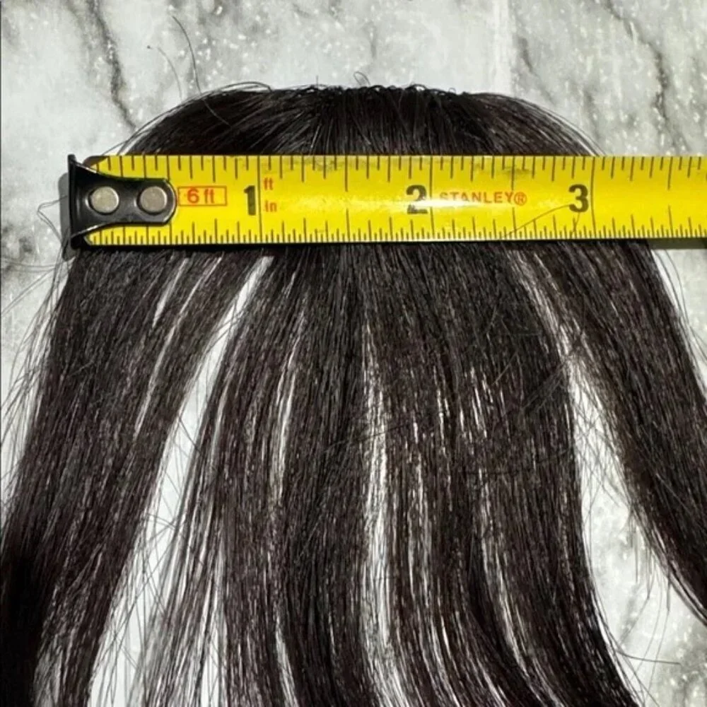 100% Human hair 1 Black Clip in Bangs